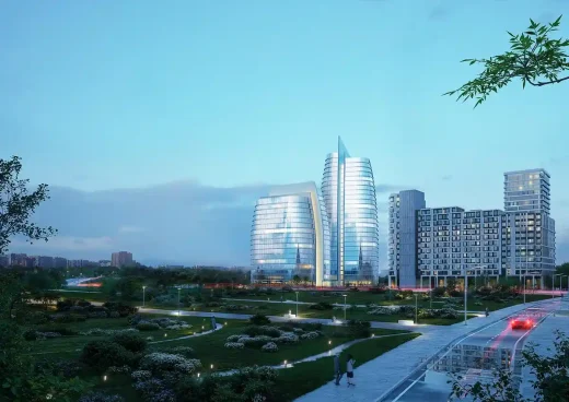 Tháp văn phòng Mnevniki 3 Moscow về đêm