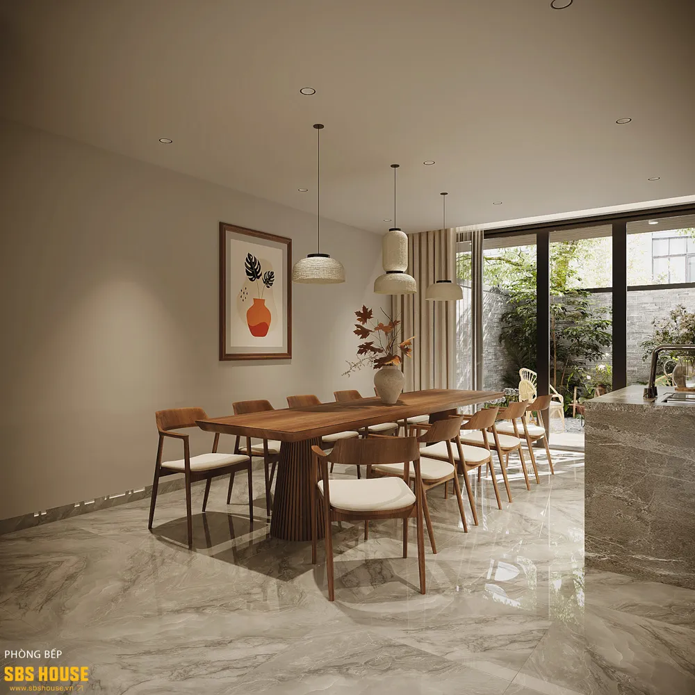 Sự ấm cúng không đến từ diện tích, mà đến từ cách không gian được kết nối hợp lý, tạo điều kiện cho những khoảnh khắc quây quần, chia sẻ – yếu tố quan trọng trong đời sống gia đình.