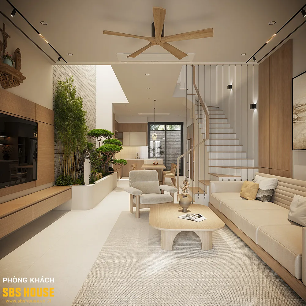 Các khu vực chức năng được sắp xếp liền mạch, hạn chế diện tích thừa và tăng sự thuận tiện khi sinh hoạt. 