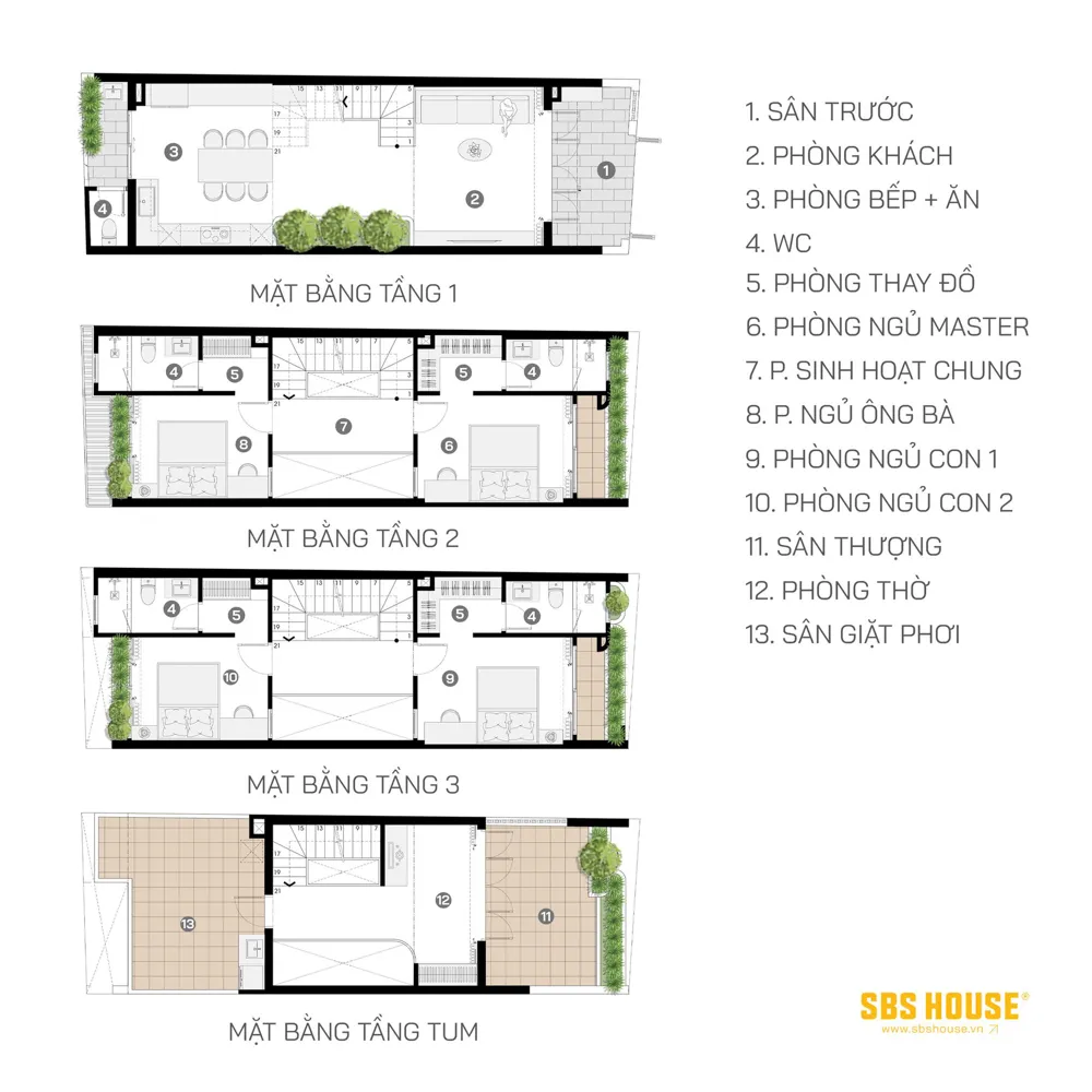 Công năng được tổ chức theo thói quen sinh hoạt thực tế, giúp gia chủ sử dụng không gian thuận tiện mỗi ngày. 