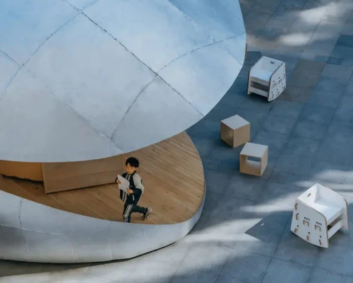 Kiến trúc Shell Book Pavilion Bắc Kinh Trung Quốc bước đi trên sân khấu