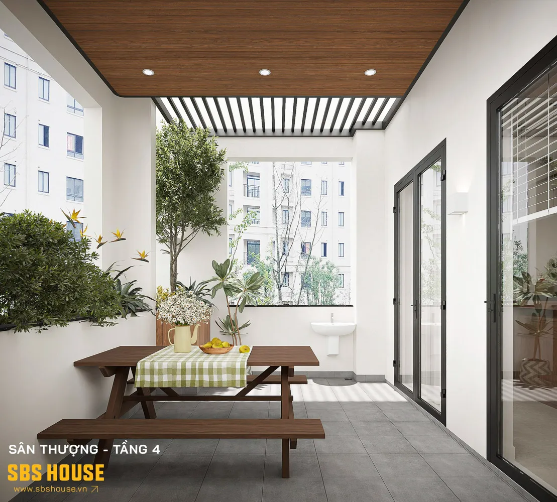 Không gian sống xanh giúp gia chủ cảm nhận rõ hơn sự bình yên trong từng khoảnh khắc trở về nhà. 