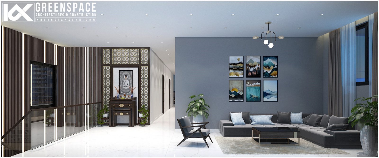 Nội thất nhà ở kiêm văn phòng làm việc