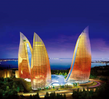 Tháp lửa, tòa nhà Baku, Azerbaijan