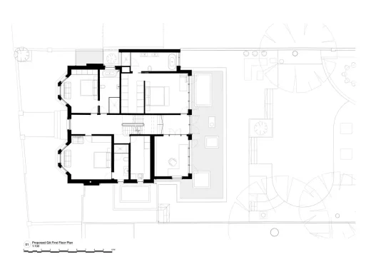 Sơ đồ mặt bằng tầng một của biệt thự Stanford ở ngôi nhà Hove