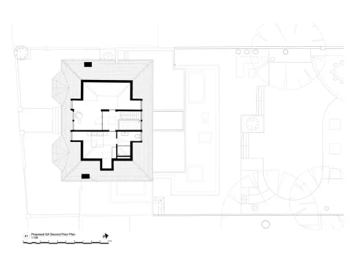 Sơ đồ mặt bằng tầng hai của biệt thự Stanford ở nhà Hove