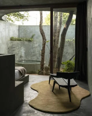 Dinh thự Green Brutalist Grotto Yucatán Mexico
