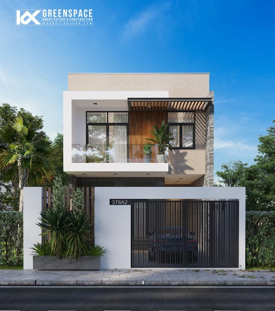 Thiết kế kiến trúc nhà phố 2 tầng - Phong cách hiện đại cá tính
