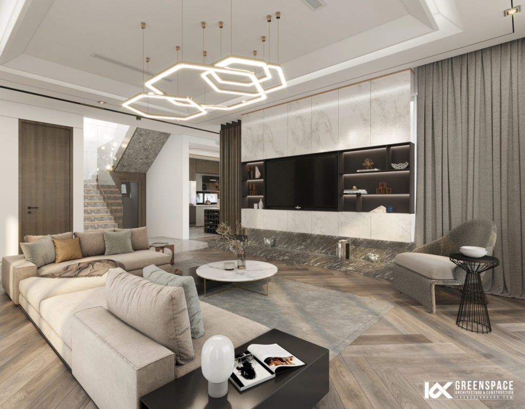Thiết kế nội thất biệt thự vườn 180m2 - Sự hòa trộn giữa hiện đại và tân cổ điển