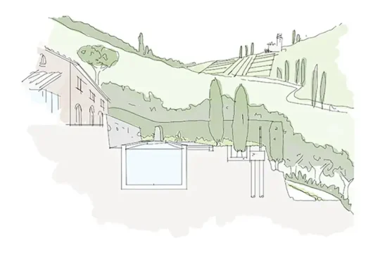 Bể bơi bền vững Tuscan Ý