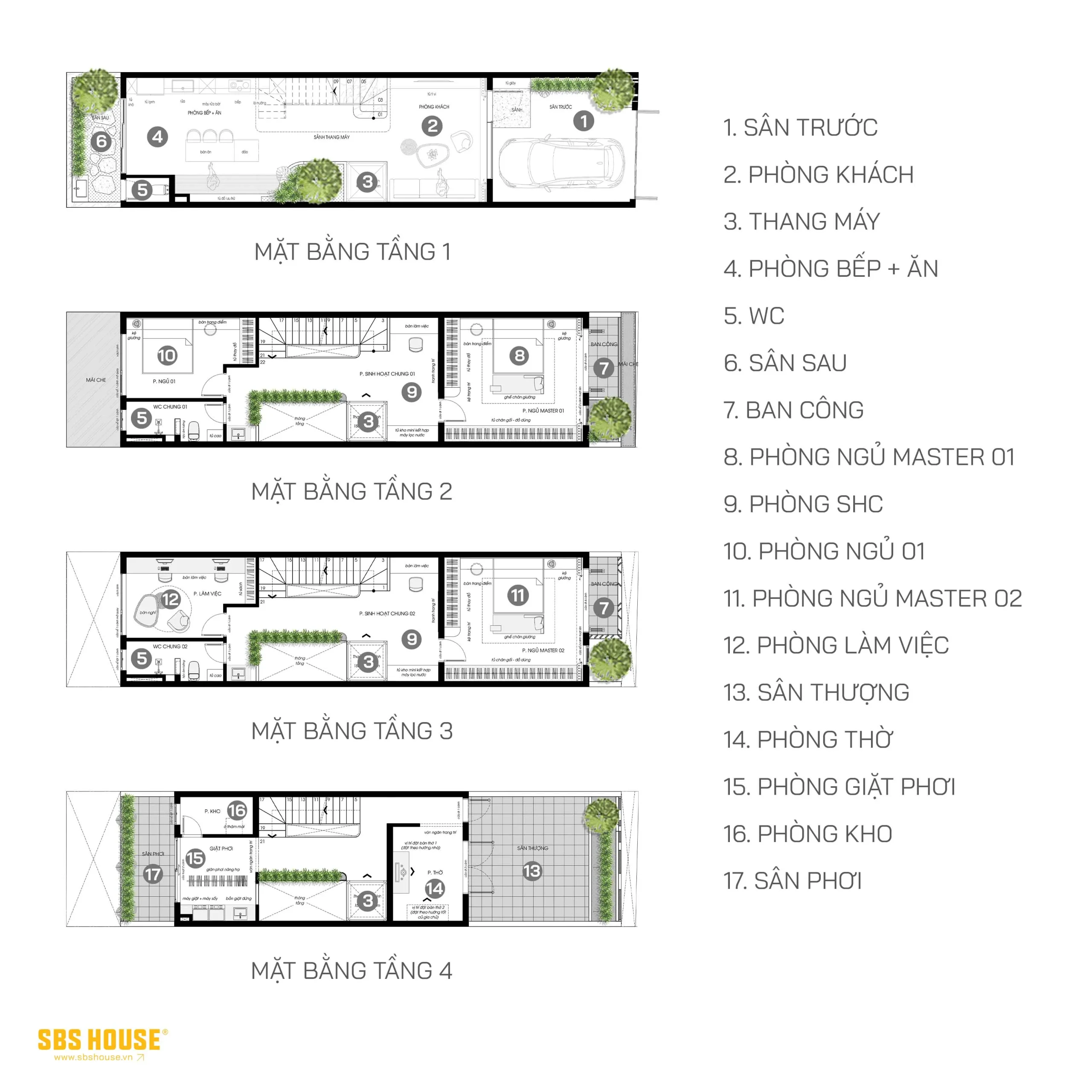 Mặt bằng được tổ chức theo nhu cầu sử dụng thực tế, ưu tiên diện tích cho sinh hoạt chính và hạn chế những khoảng giao thông dư thừa. 